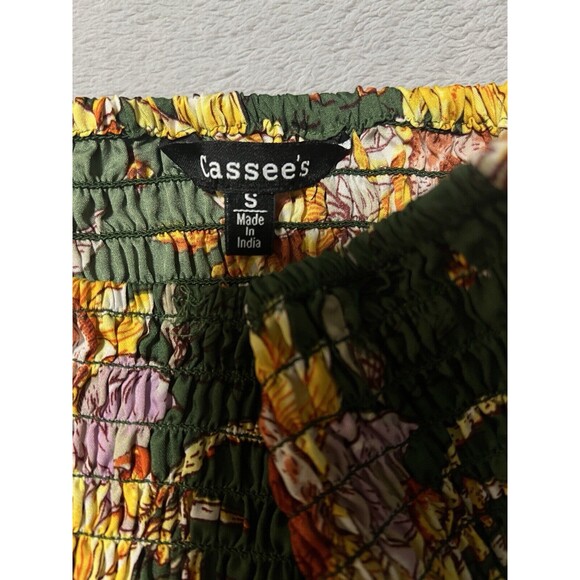 Cassee's Summer Dress Small Halter Tube Top Shirred Womens Tiered‎ Floral - Picture 3 of 6